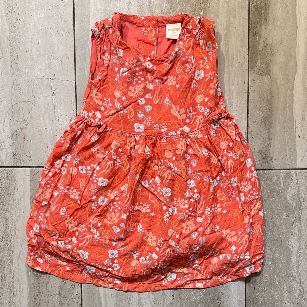 Gymboree Coral Floral Girls Summer Dress